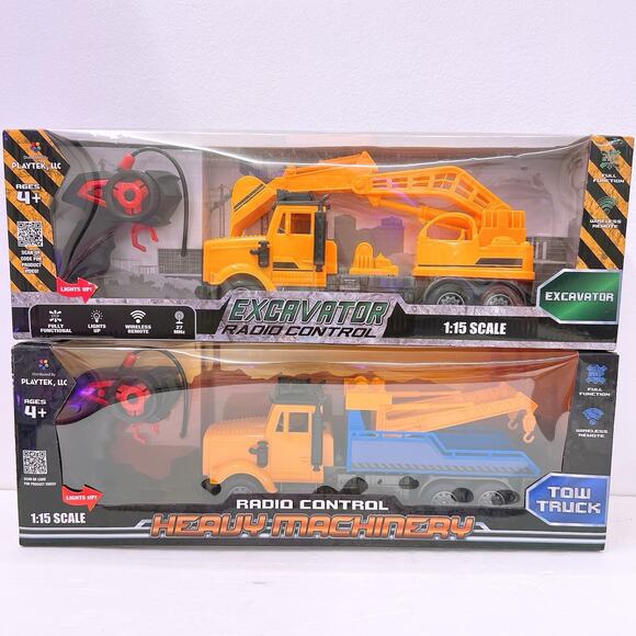 Playtek Excavator & Heavy Machinery Radio Control Wireless Remote 1:15 Light Up